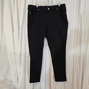 Anne Klein NEW 20W plus size jean black sculpting slimming mid rise skinny stret